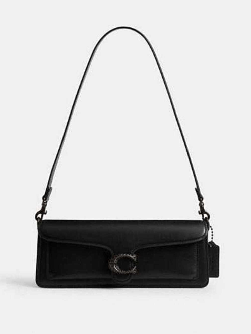 Coach Refined Calf Leather Black Tabby Shoulder Bag 28 with Pave C NWOT